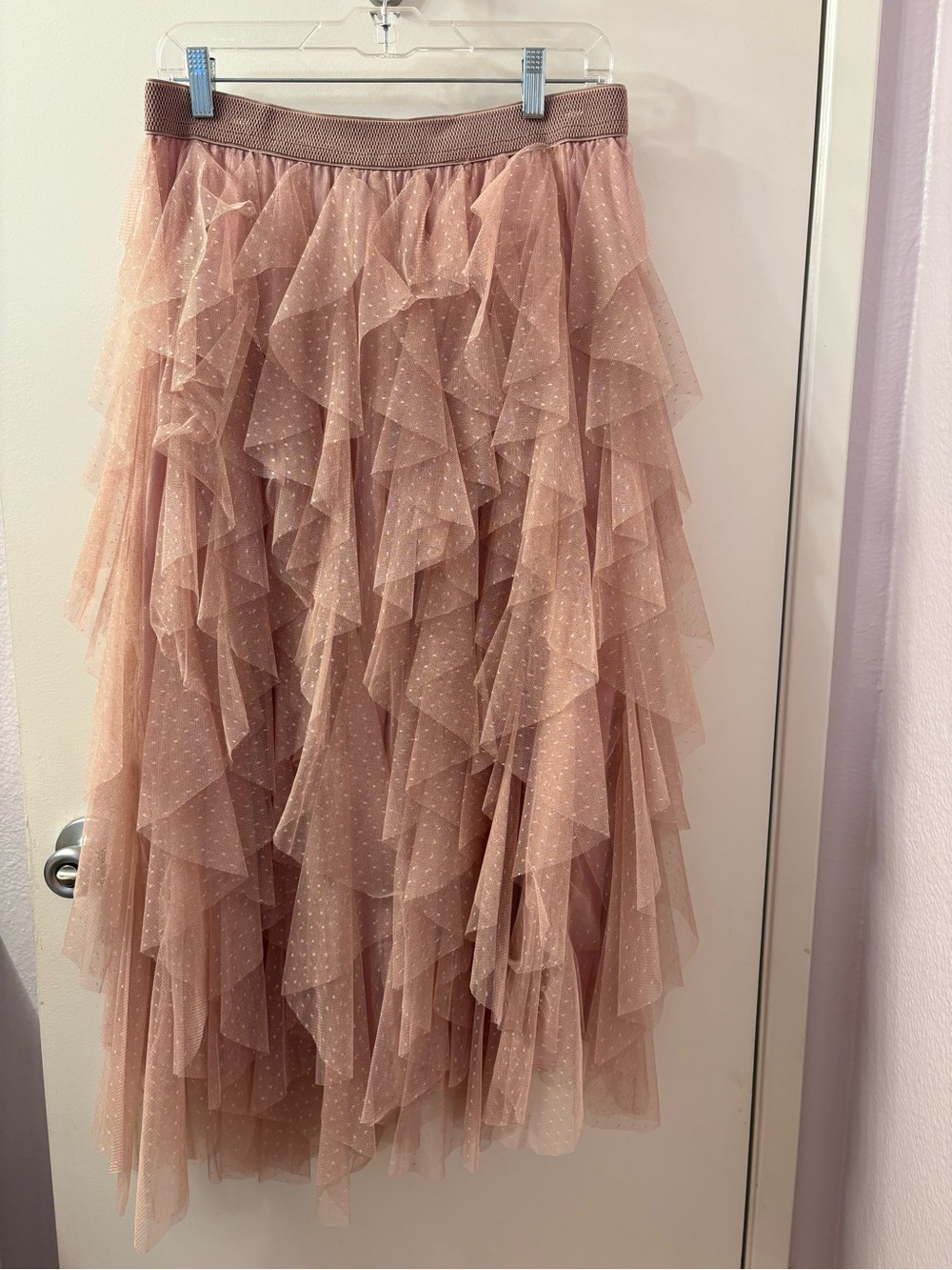 Anthropologie Chéri Ruffled Tulle Midi Skirt M/Like New - Picture 9 of 11